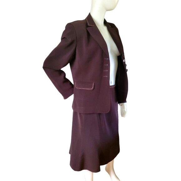 Travis Ayers 8 Vintage Y2K Skirt Suit Set Business Blazer Outfit Embroidered - Picture 3 of 14